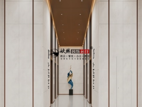 銀川裝修公司推薦|銀川翰景地產辦公樓公區裝修設計以專業圈粉